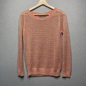 Anthropologie Guinevere Glimmered Pullover Sweater Women's Size S Open Knit